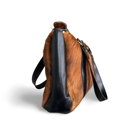 Vintage Pony Hair Leather Shoulder Strap Purse Bag - Picture 5 of 8